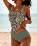 Printed Tankini Swimsuit Set