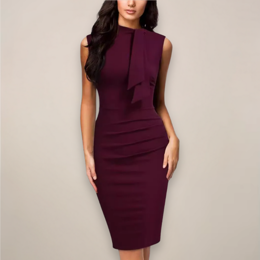 Women’s Formal Sleeveless Sheath Cocktail Midi Dress
