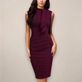Women’s Formal Sleeveless Sheath Cocktail Midi Dress