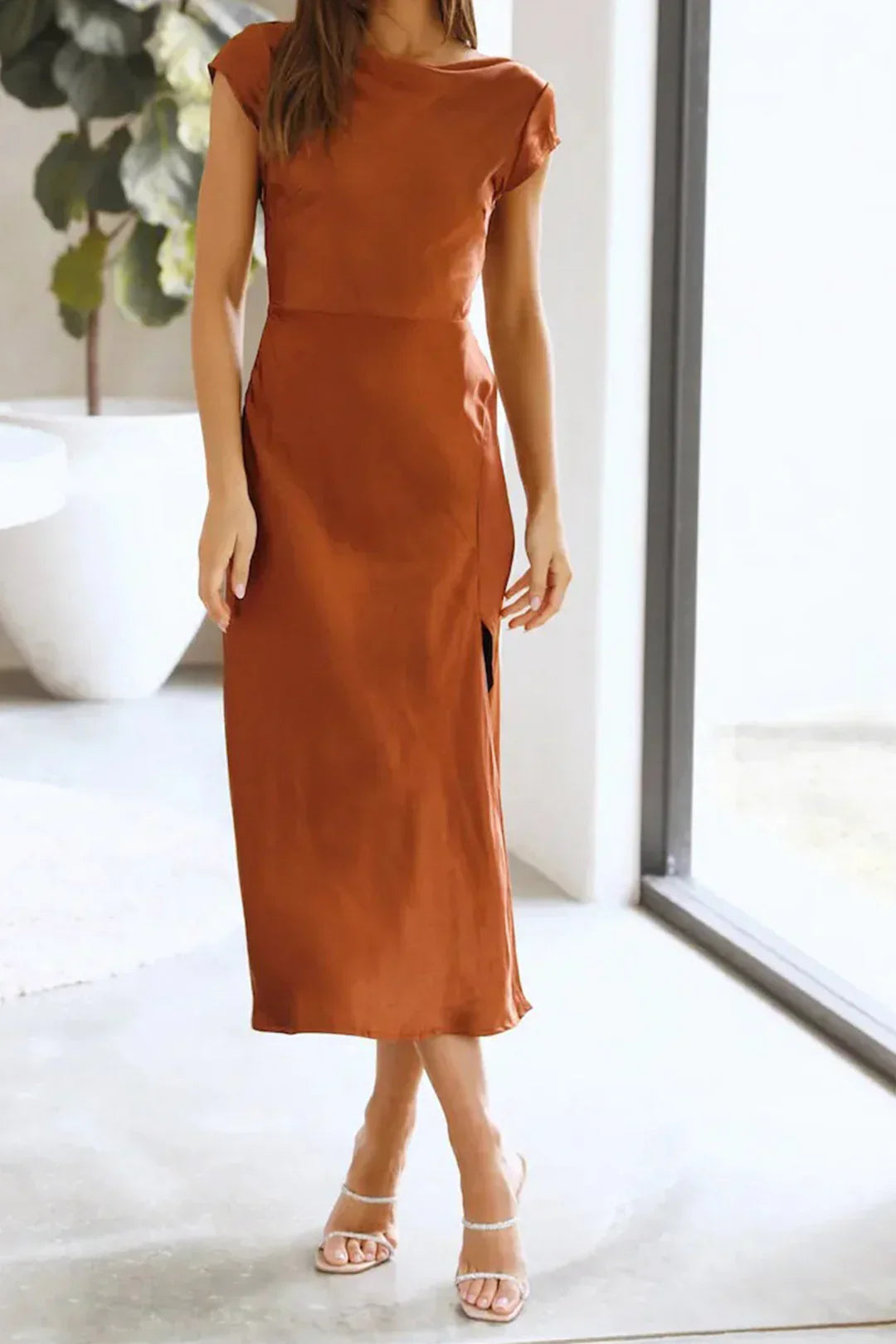 Women’s Slip Formal Cocktail Midi Dress