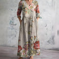 Flowy V-Neck Floral Summer Maxi Dress