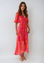 Light Summer Party Floral Midi Dress