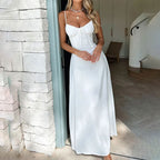Sleeveless and Ruched Bodice Wedding Guest Maxi Dress