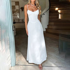 Sleeveless and Ruched Bodice Wedding Guest Maxi Dress