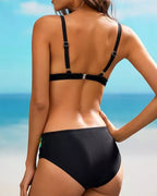 Two-Piece Bikini Set with Colorblock Trim