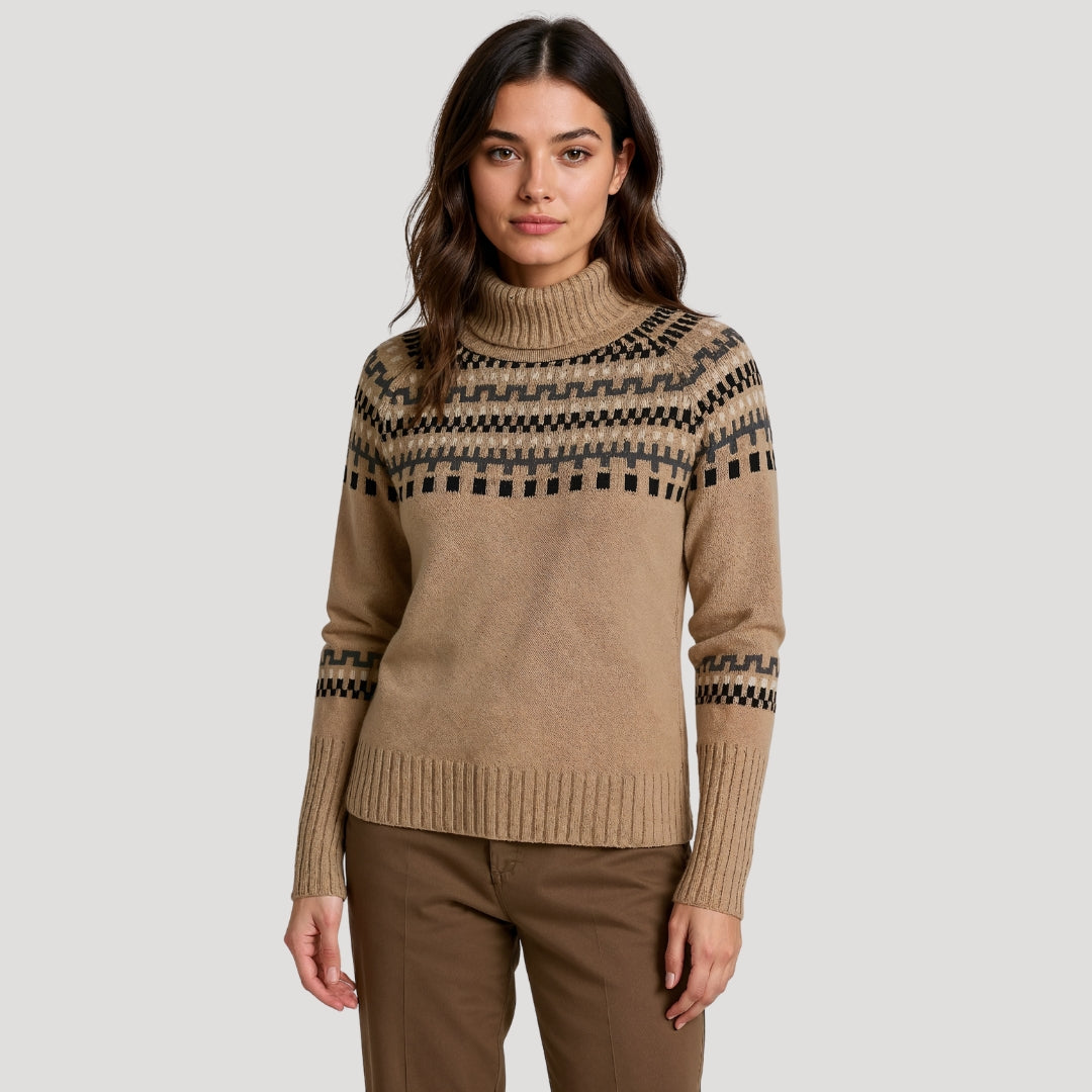 Fair isle chunky knit oversized winter jumper for Women