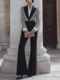 Tailored Lapel Jumpsuit With Structured Bodice
