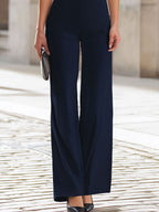 Navy One-Shoulder Wide-Leg Jumpsuit