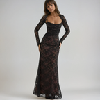 Livilla Long Lace Wedding Guest Maxi Dress