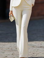 Ivory Tuxedo Suit Set With Black Satin Lapels