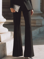Tailored Embellished Button Blazer Set With Flared Pants
