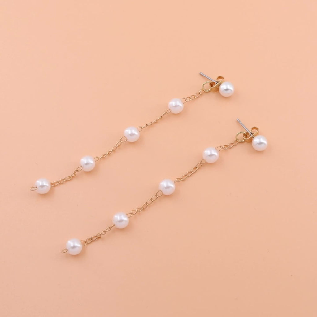 Maelia | Faux Pearl Tassel Earrings
