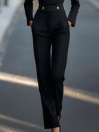 Tailored Jumpsuit With Gold Button Accents