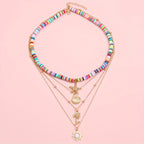 Azura | Boho Vintage Gold Pendant Necklace