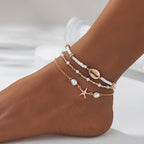 Tahlia | 3-Piece Beaded Beach Anklet Set