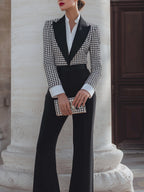 Tailored Lapel Jumpsuit With Structured Bodice