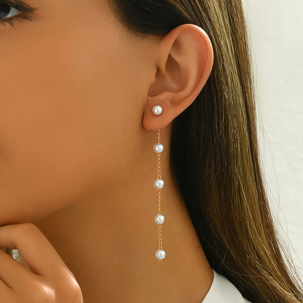 Maelia | Faux Pearl Tassel Earrings