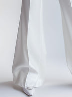 Elegant White High-Waisted Trousers