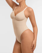 Seamless Covered Bust Jumpsuit Thong Bodysuit
