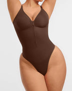 Seamless Covered Bust Jumpsuit Thong Bodysuit